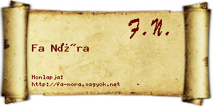 Fa Nóra névjegykártya